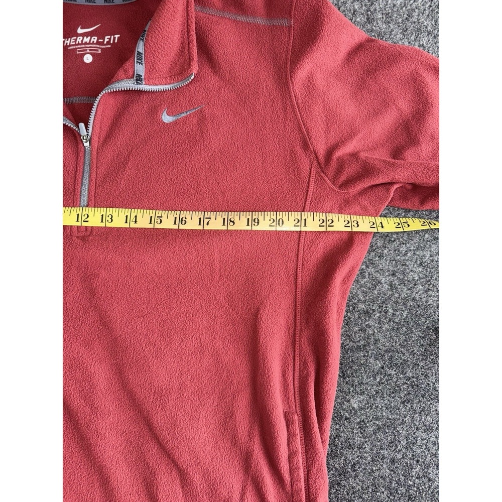 Nike Therma-Fit 1/4 Zip Pullover Fleece Large Red Mens Training Athletic Top - Picture 5 of 6